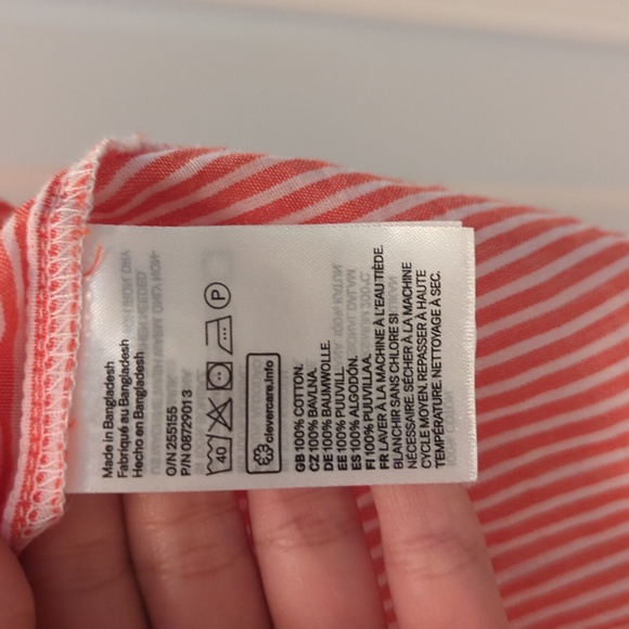 H&M Oversized Button Down Shirt, Size XS, Orange - Picture 7 of 8